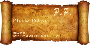 Pleitz Petra névjegykártya