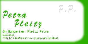 petra pleitz business card